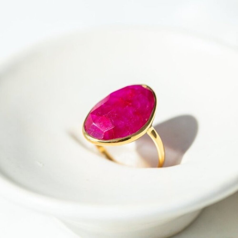 Gorgeous Statement Ring Ruby Gemstone Cocktail Ri… - image 5